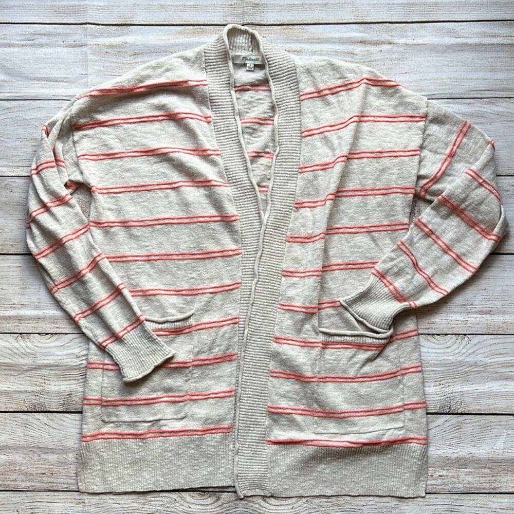 ❄️ Madewell Bradley cardigan sweater textured stripes
